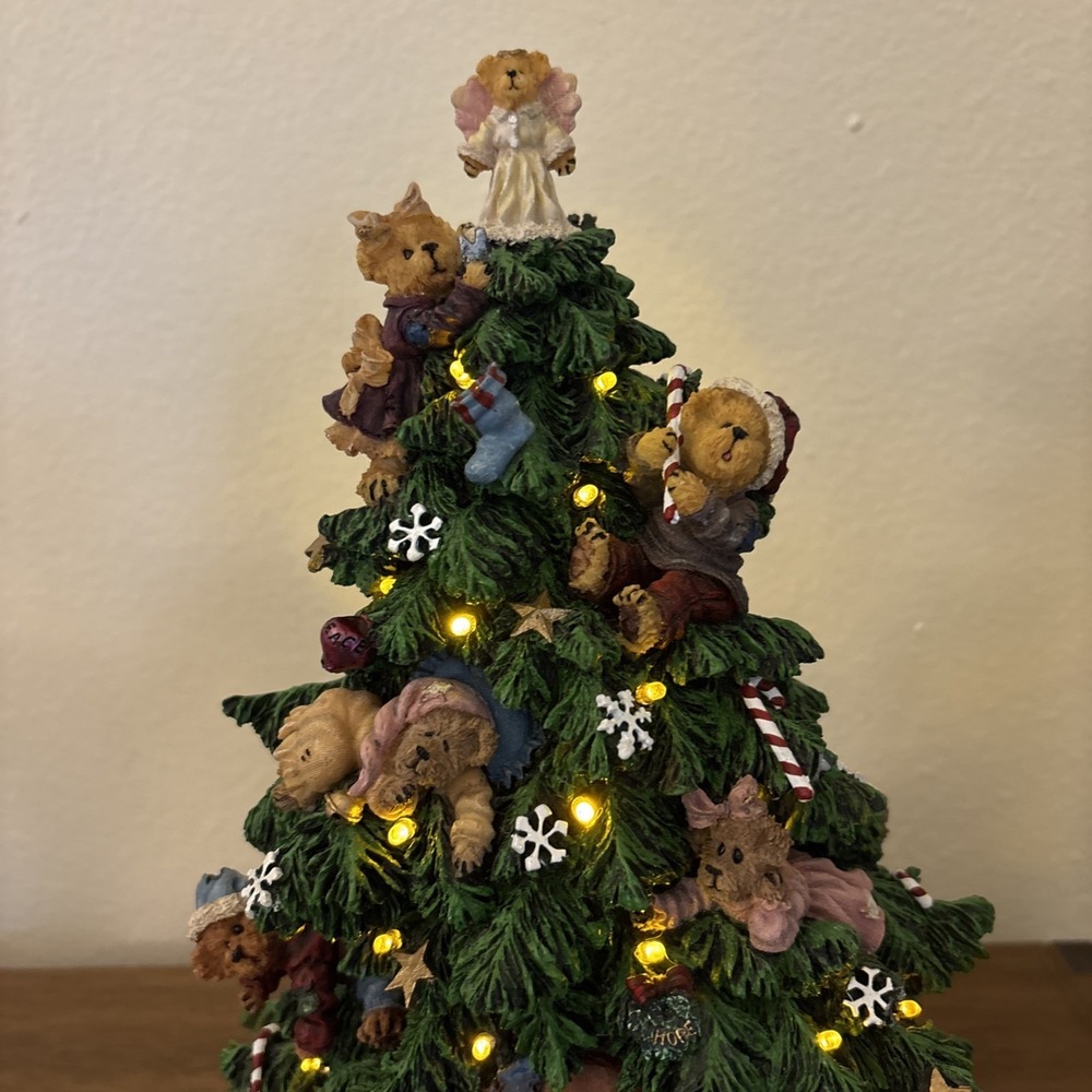 Danbury Mint Boyds Bears Christmas Tree Lighted  13" Teddy Bear‎ Tree Excellent - Picture 3 of 10